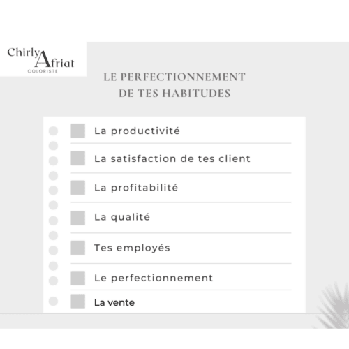 Le perfectionnement de tes habitudes