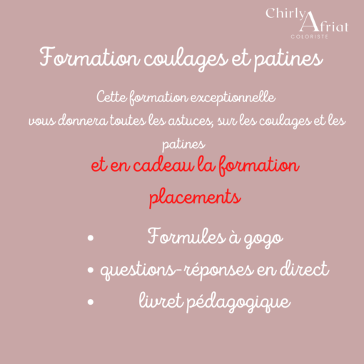 Formation coulages et patines